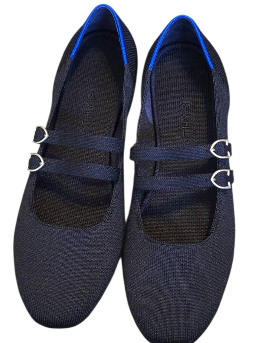 Rothy's The Double Buckle Mary Jane Flats In Black Size 8.5